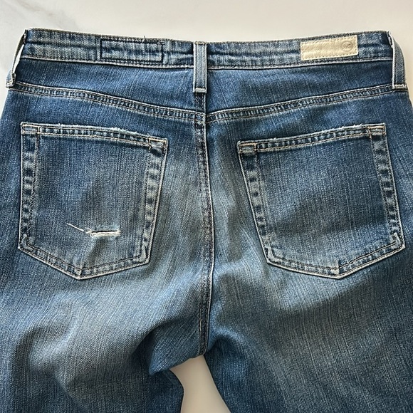 AG the Jodi Crop High Rise Flare Crop Distressed Designer Denim - Picture 7 of 13